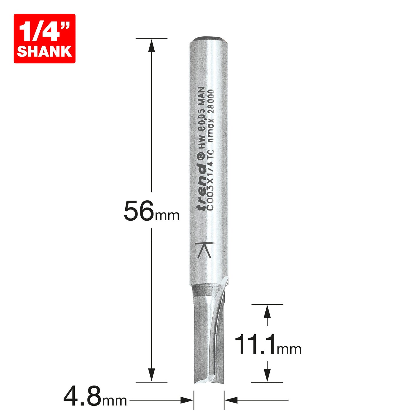 Two Flute Cutter 4.8mm diameter