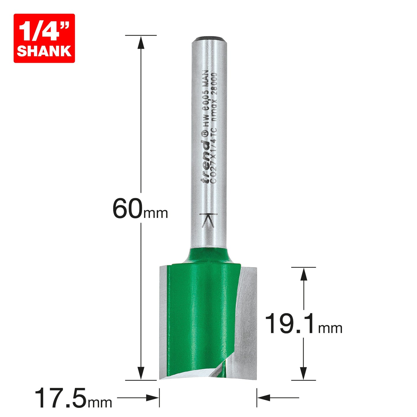 Two Flute Cutter 17.5mm diameter