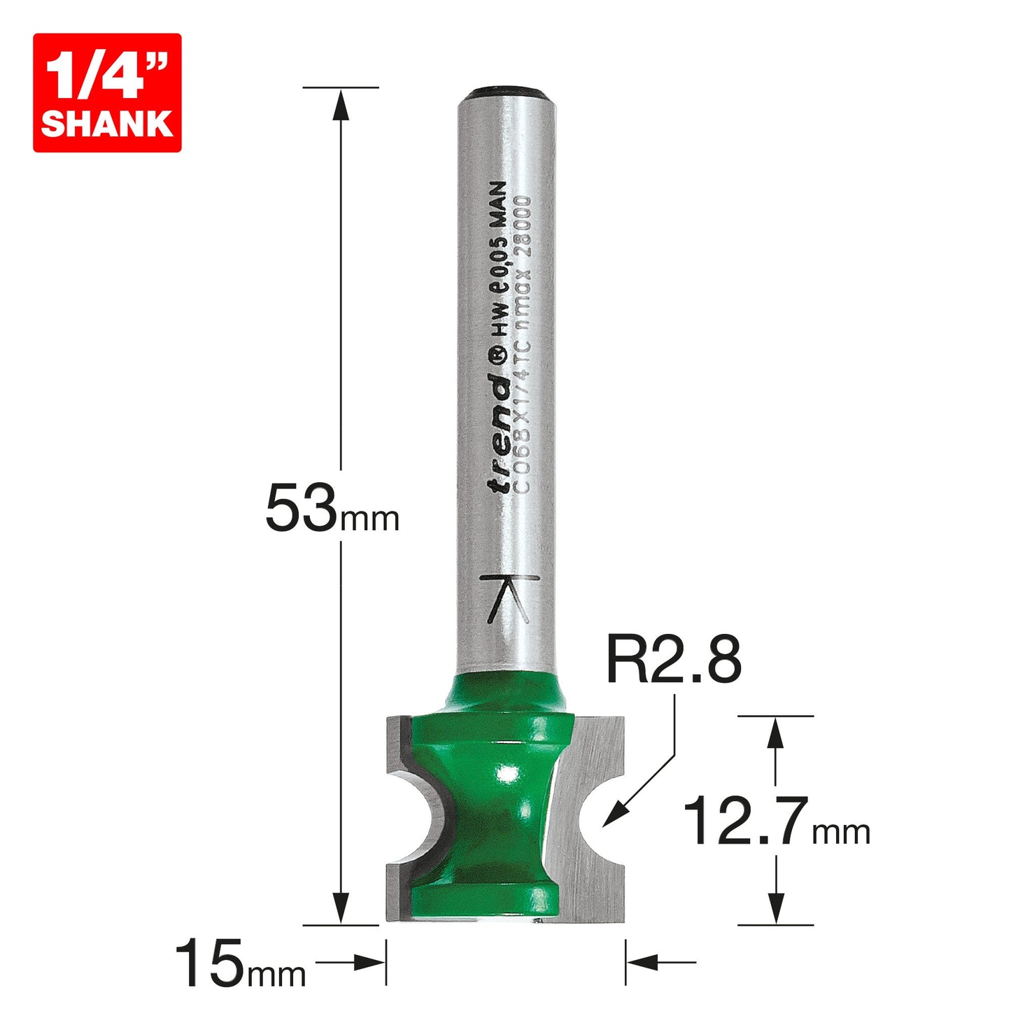 Staff bead 2.8mm radius
