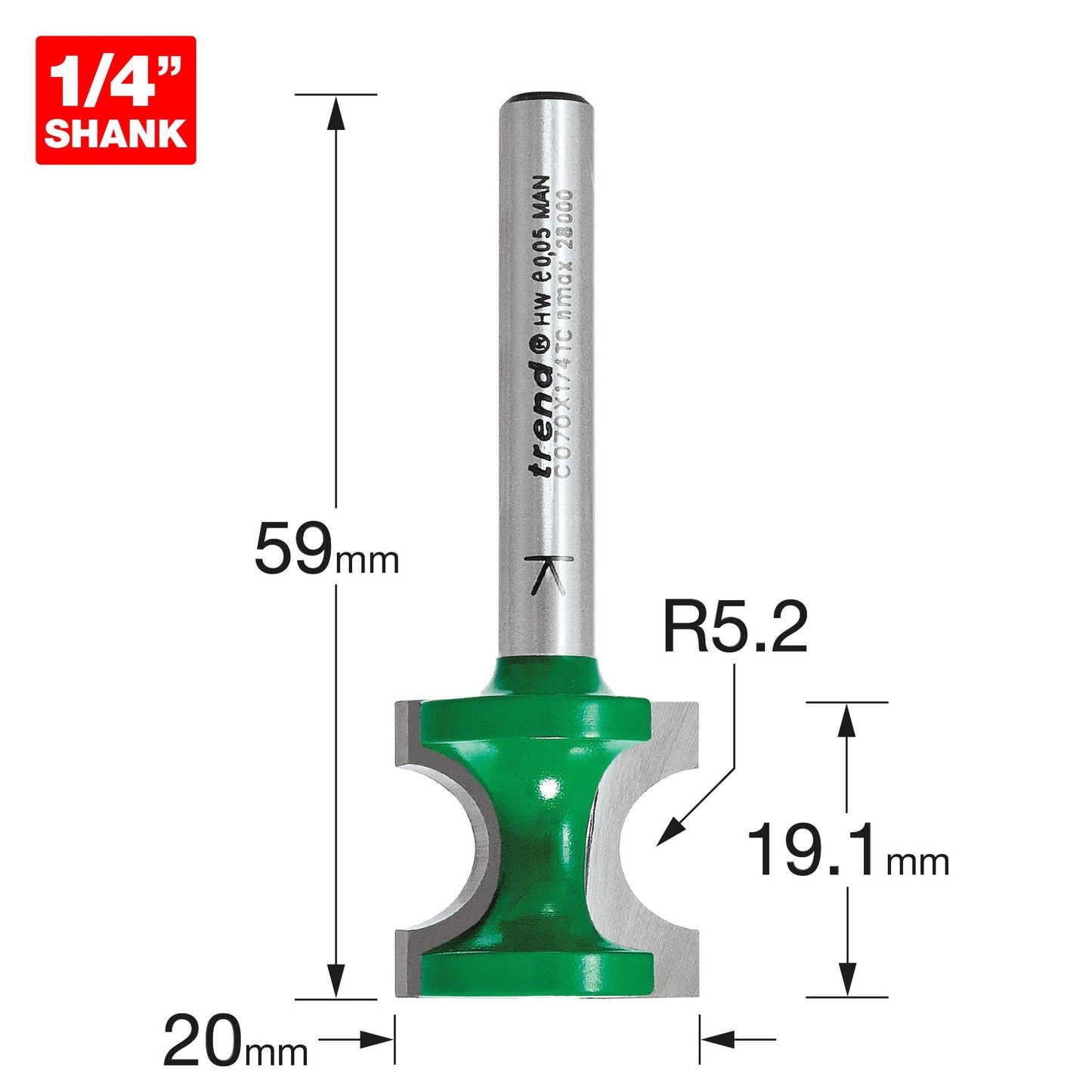 Staff bead 5.2mm radius