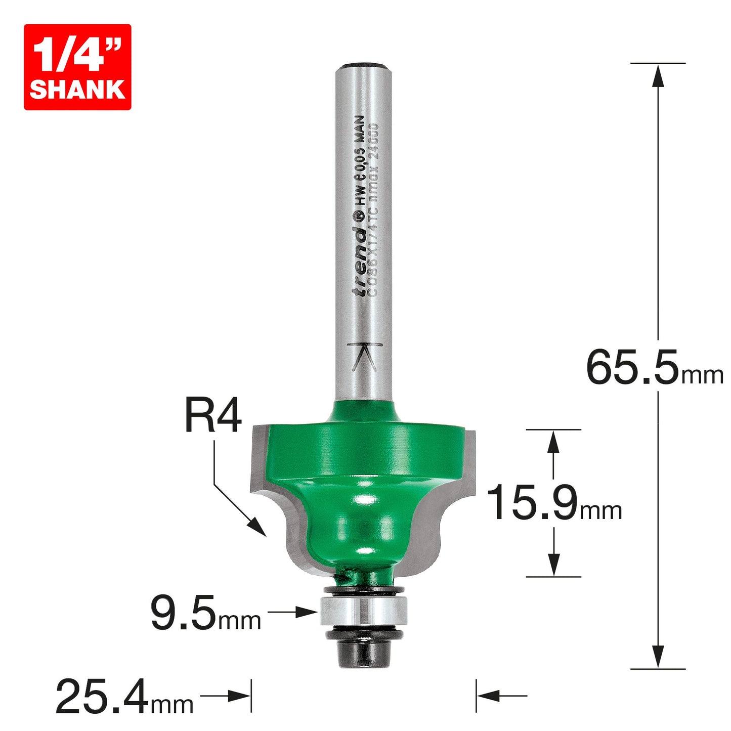 Roman ogee 4mm radius x 15.9mm cut