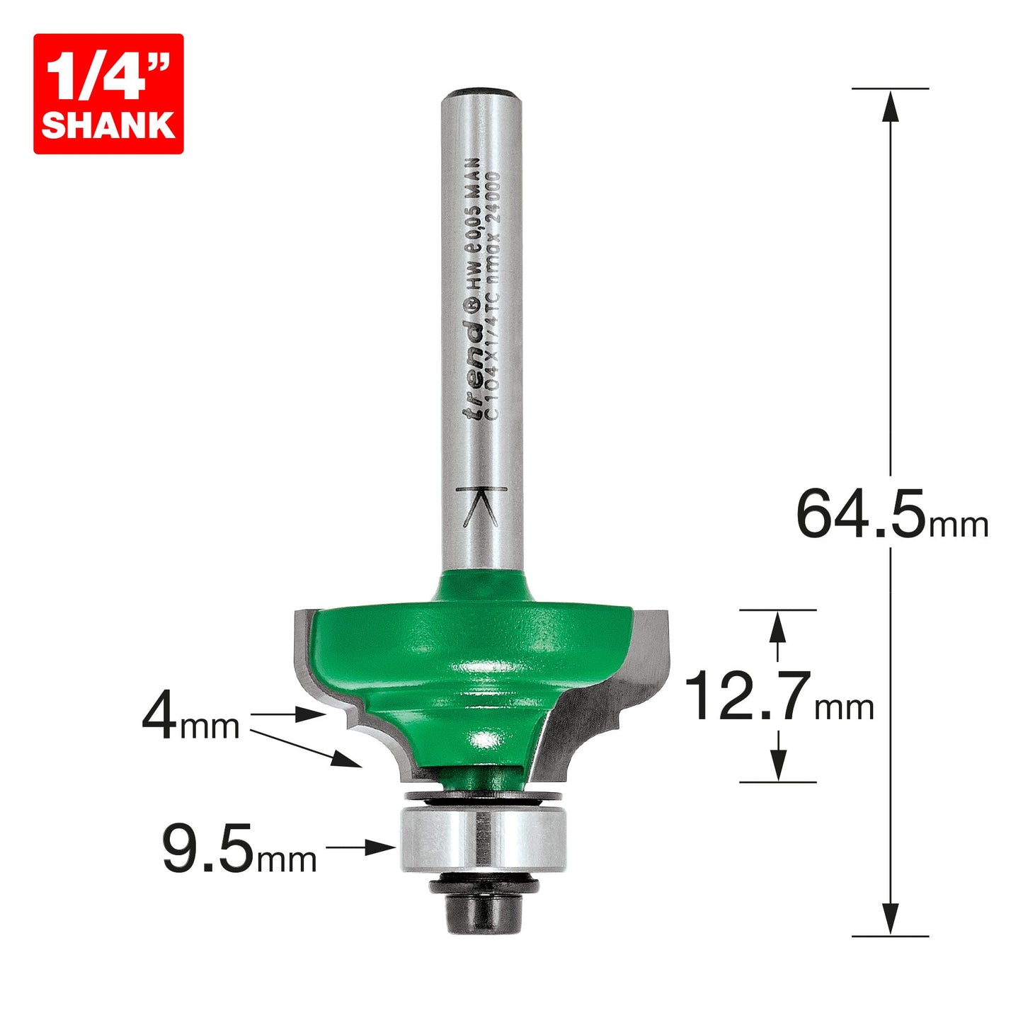 Self guided broken ogee quirk 4mm radius