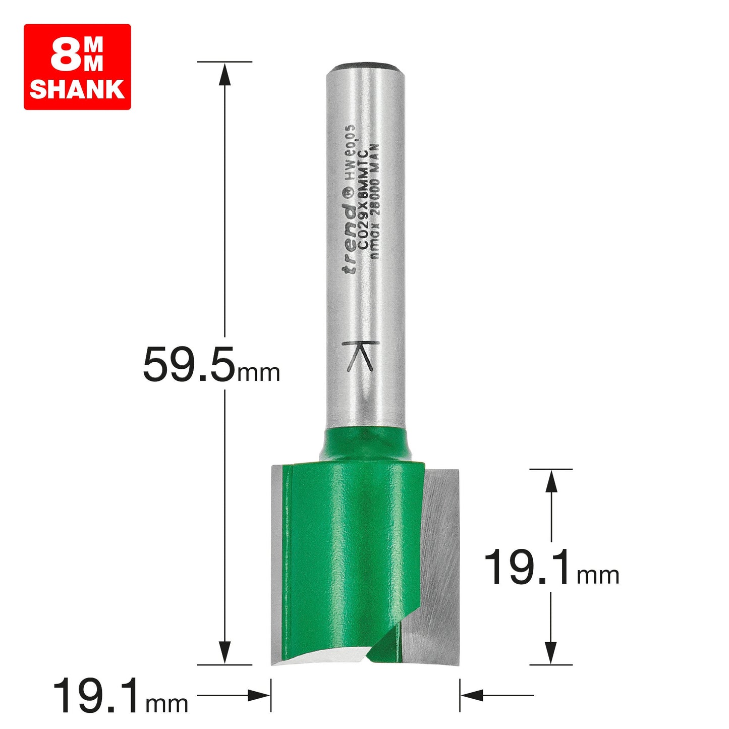Two Flute Cutter 19.1mm diameter