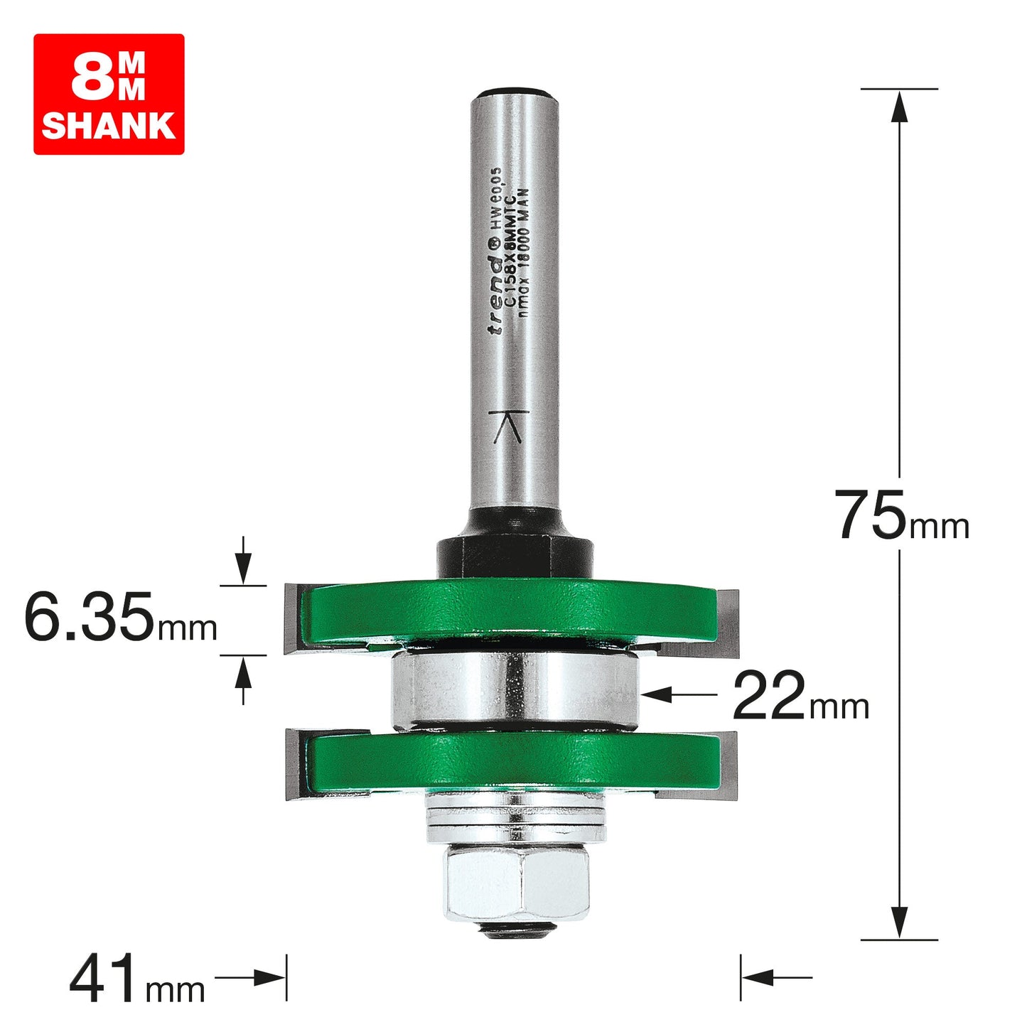 Tongue and groover set 41mm diameter