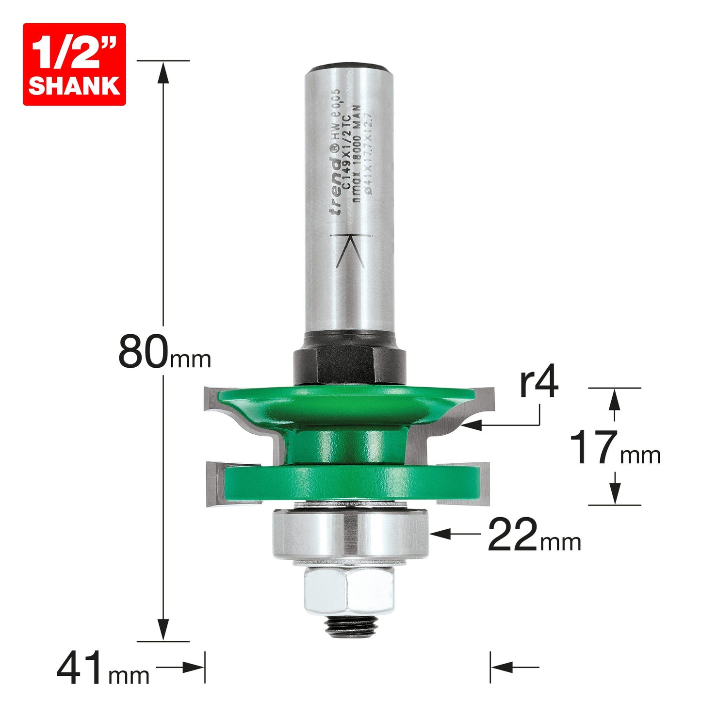 Profile scriber ogee set radius 4mm