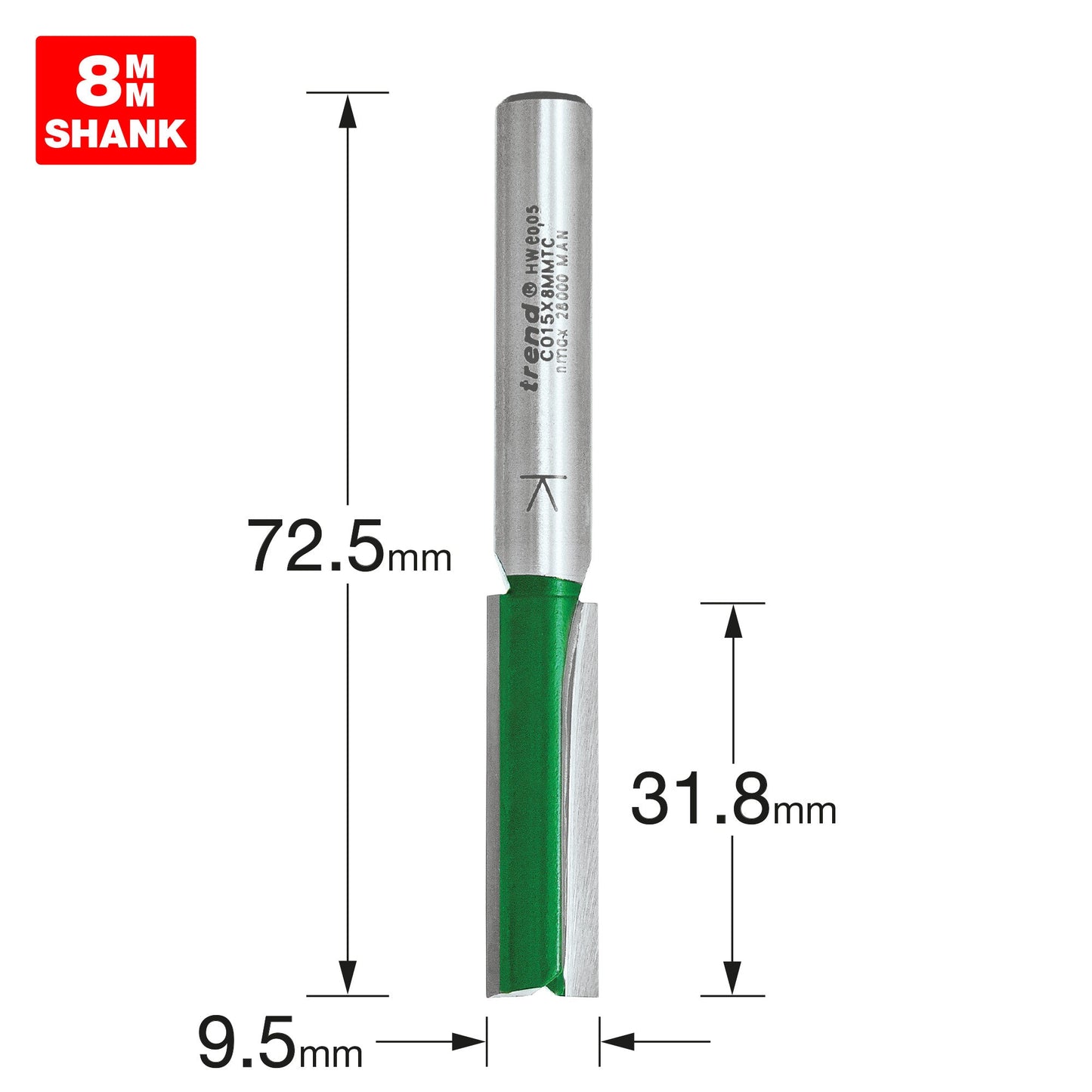 Two Flute Cutter 9.5mm diameter