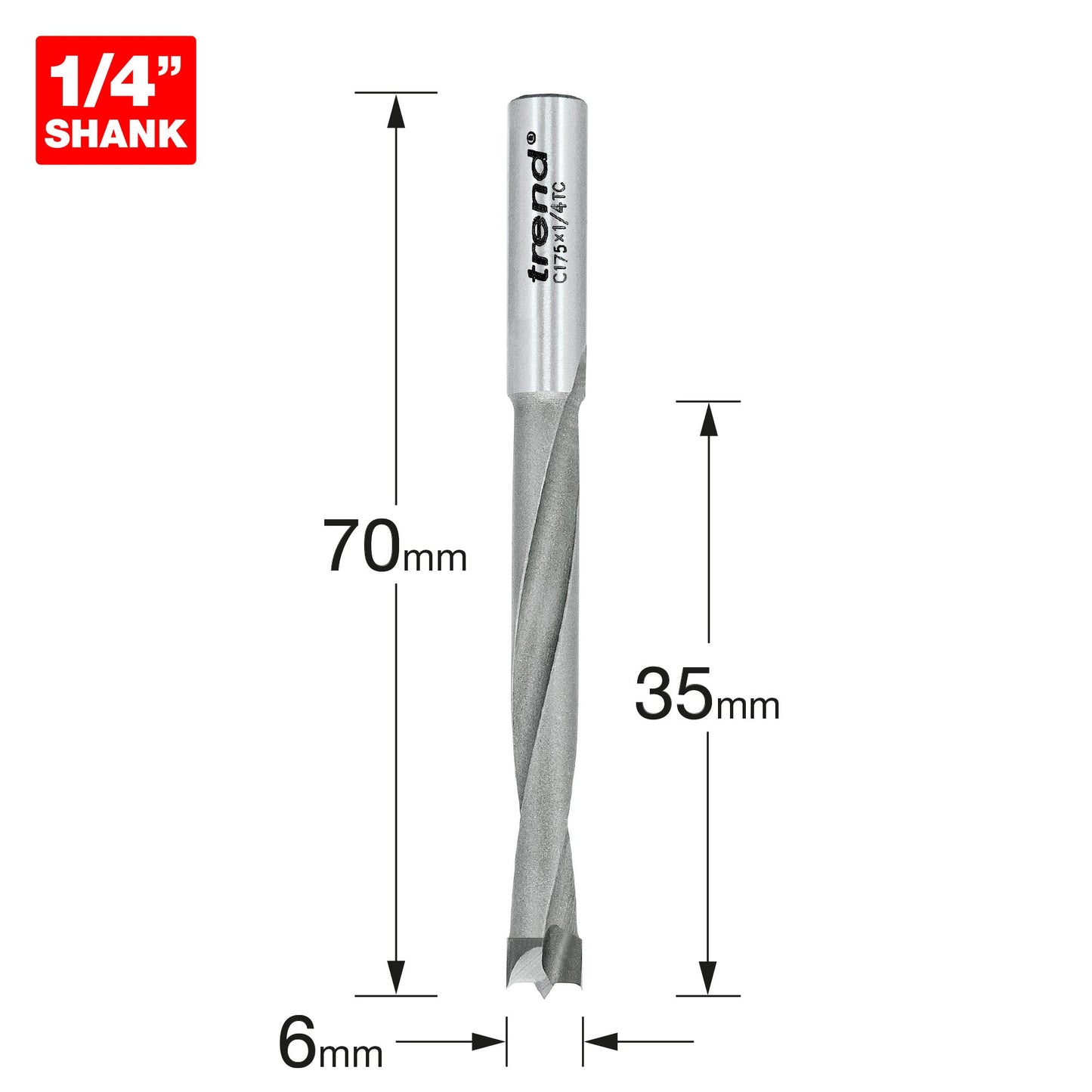 Dowel drill 6mm x 35mm cut