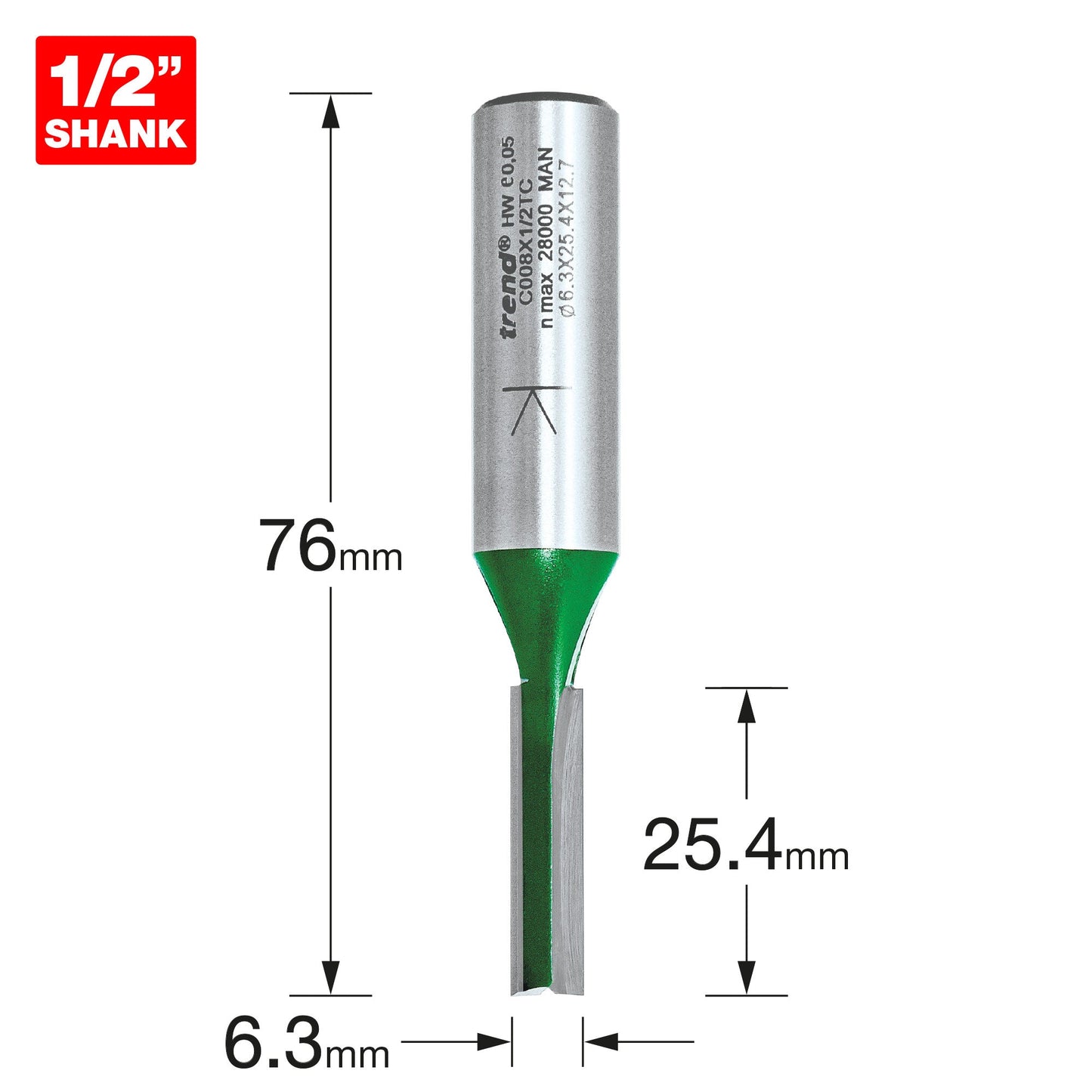 Two Flute Cutter 6.3mm diameter