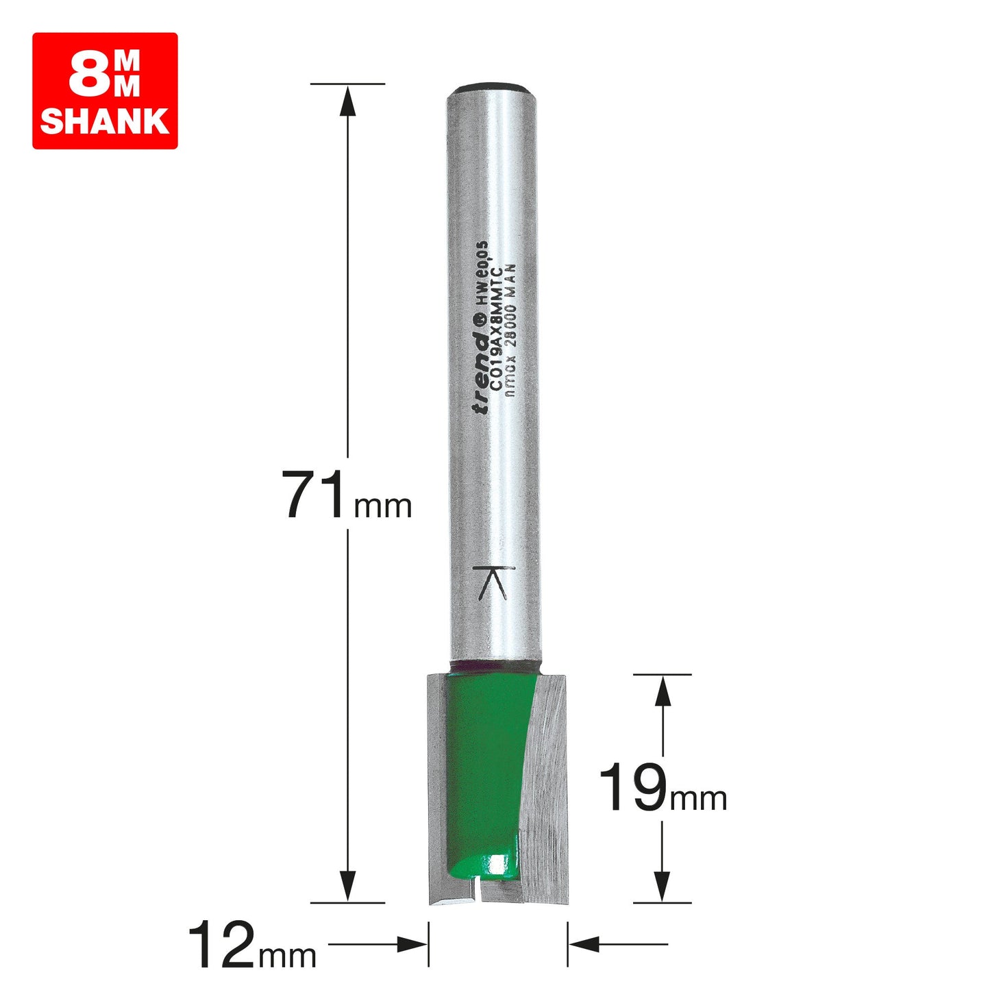 Two Flute Cutter 12mm diameter