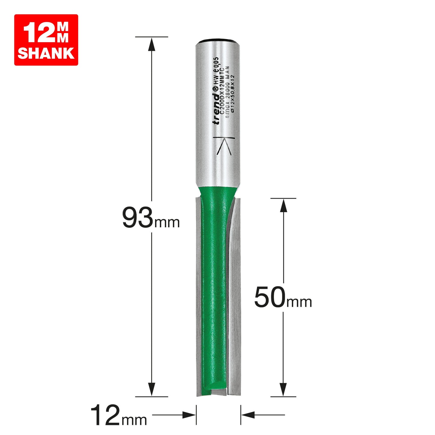 Two flute cutter 12mm diameter