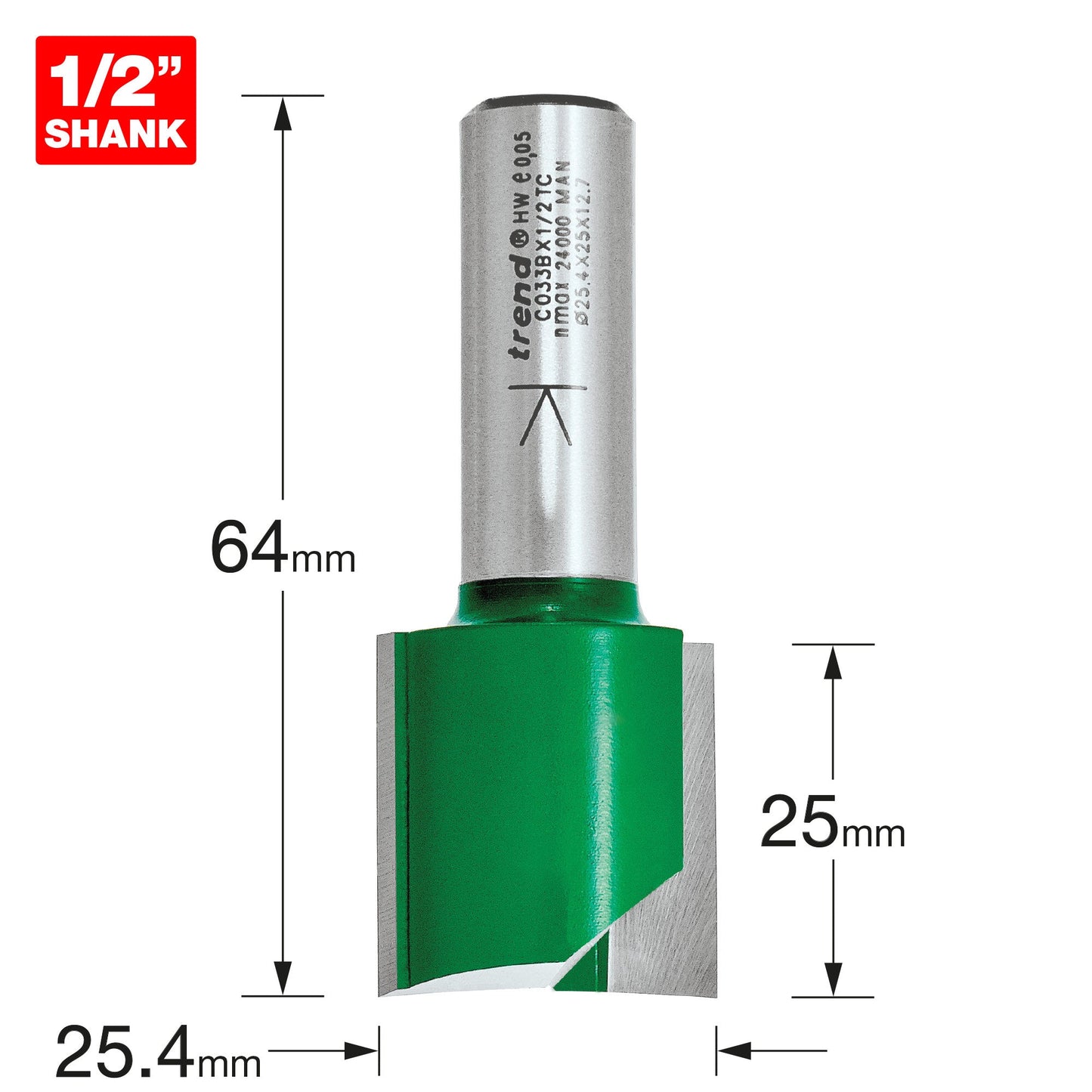 Two Flute Cutter 25.4mm diameter