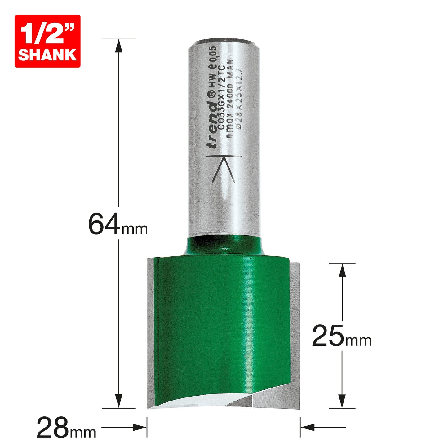 Two Flute Cutter 28mm diameter
