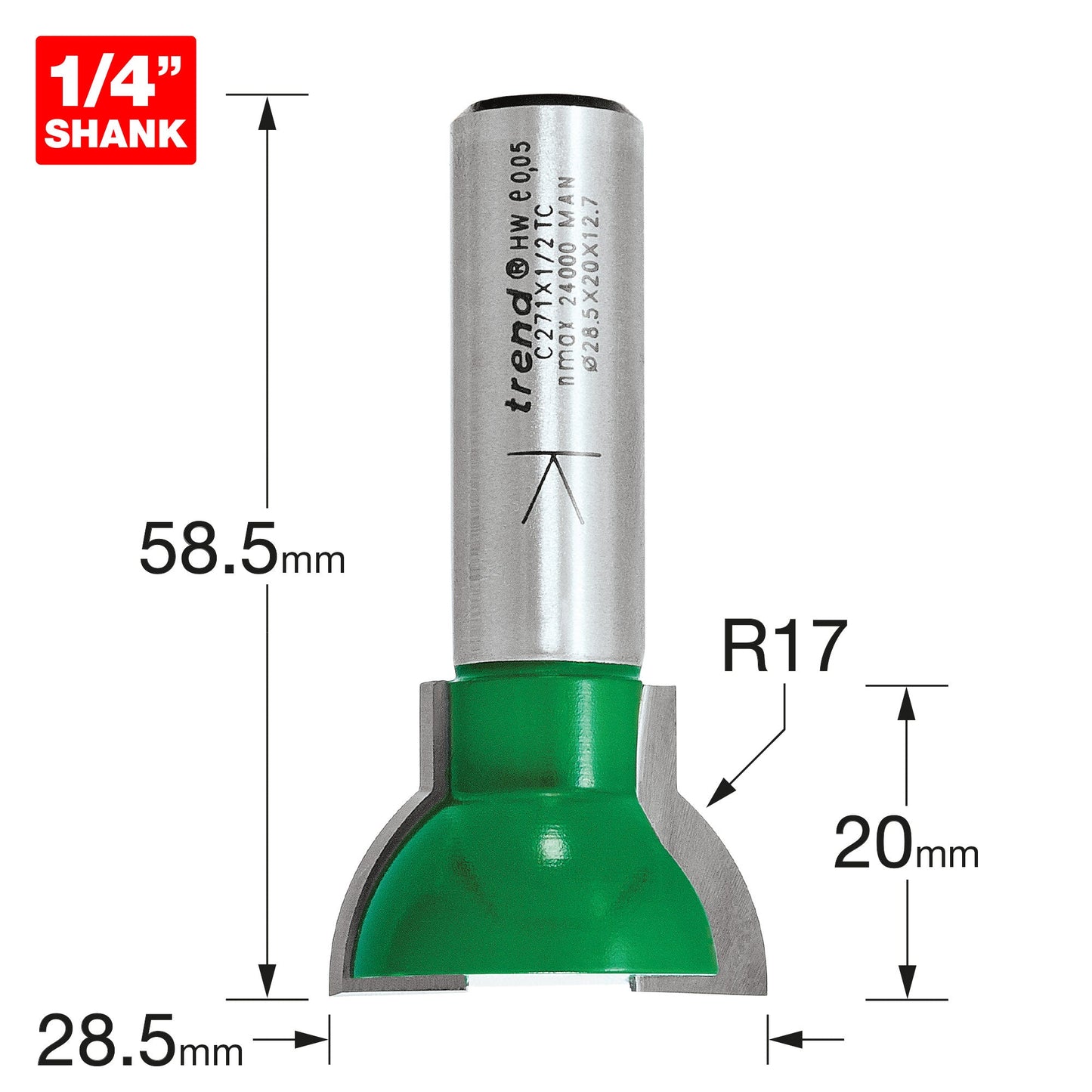 Sash bar ovolo joint cutter 17mm radius