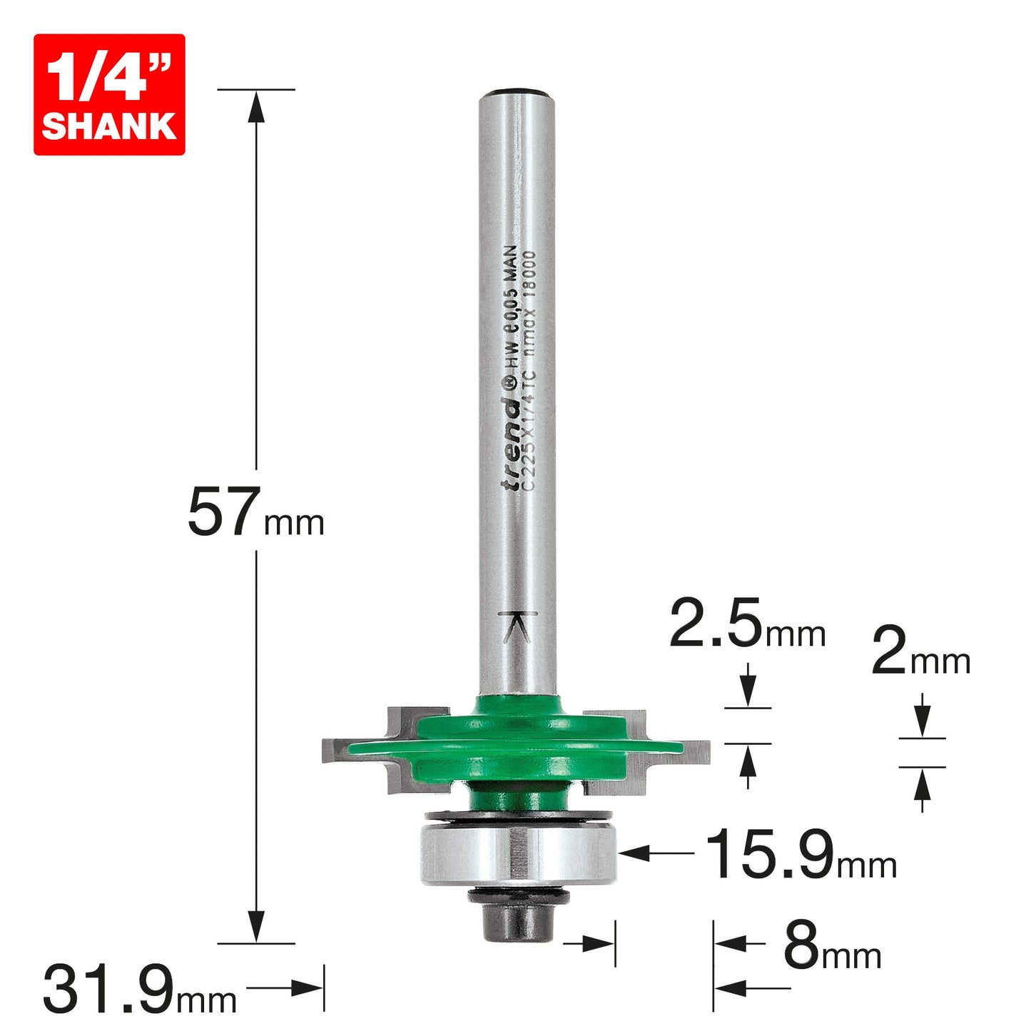 Guided centre leg pile 2/7mm