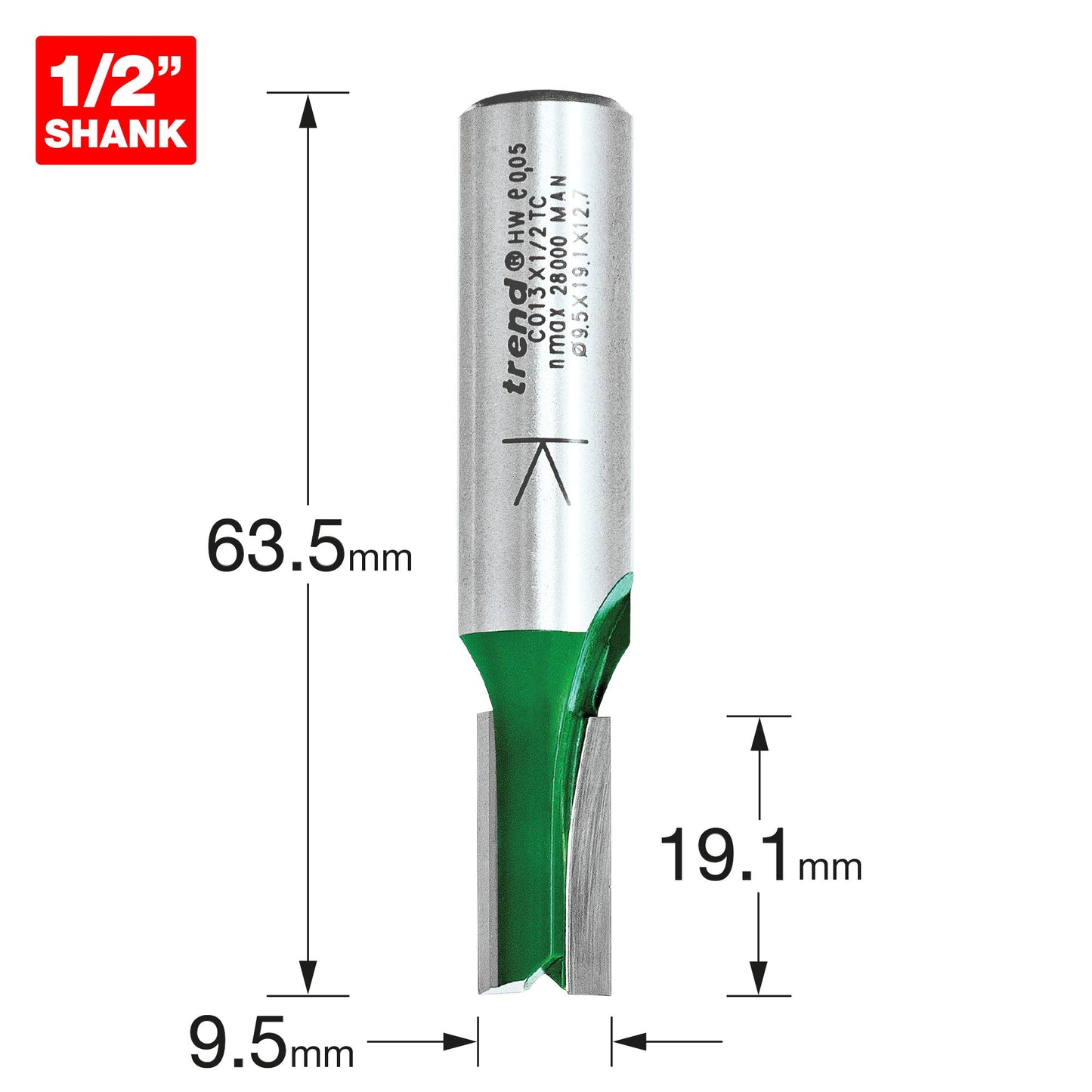 Two Flute Cutter 9.5mm diameter