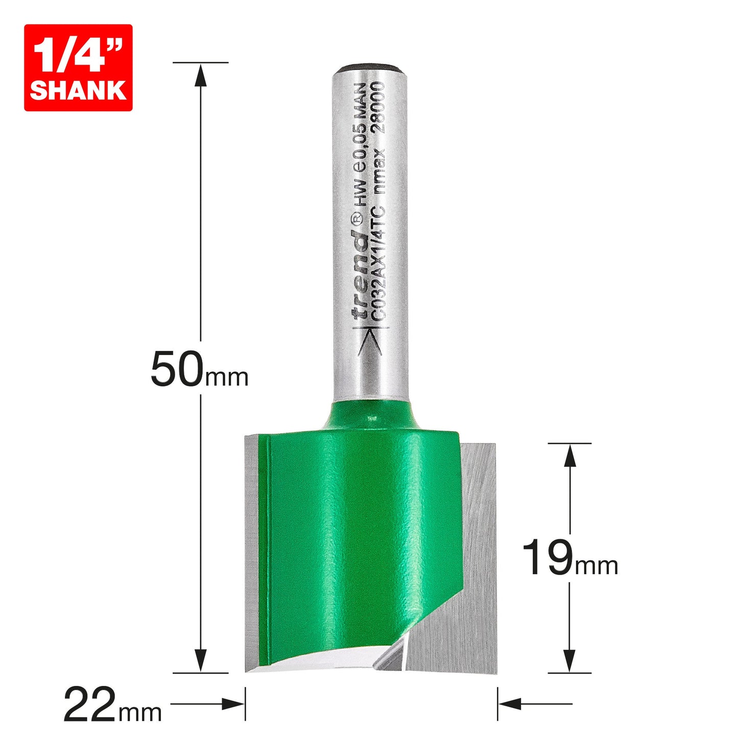 Two flute cutter 22mm diameter
