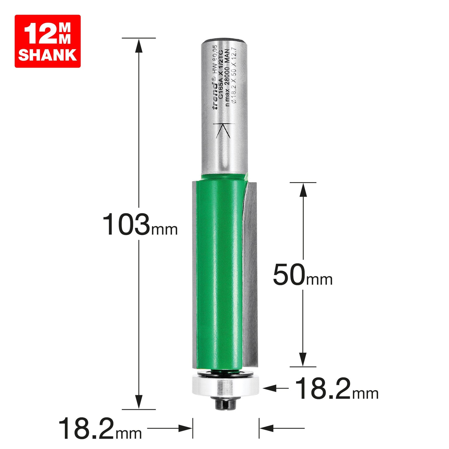 Trimmer 18.2mm diameter X 50mm cut