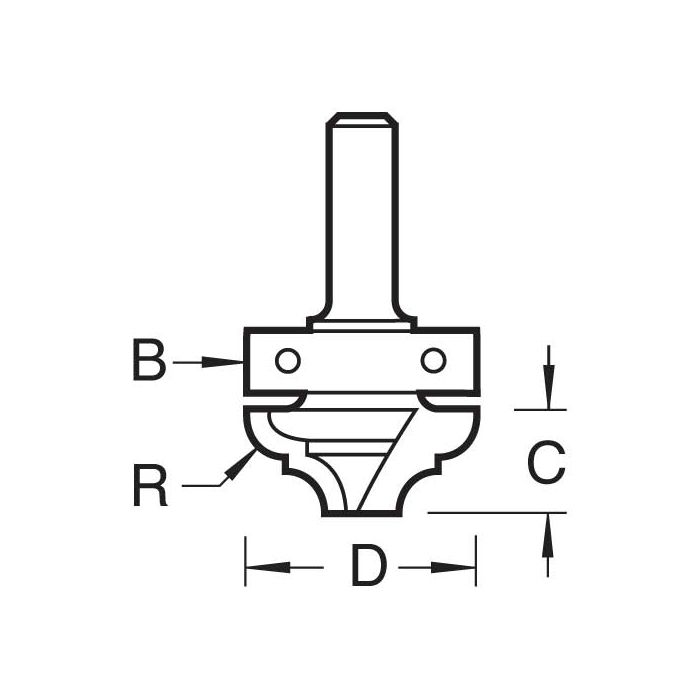 Broken ogee 2.4mm radius