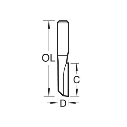 One Flute 4mm diameter x 11.1mm cut