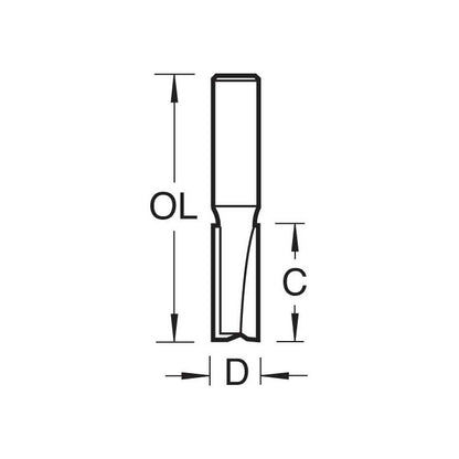 Two Flute Cutter 6.3mm diameter