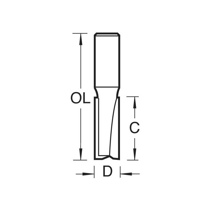 Two flute cutter 12.7mm diameter