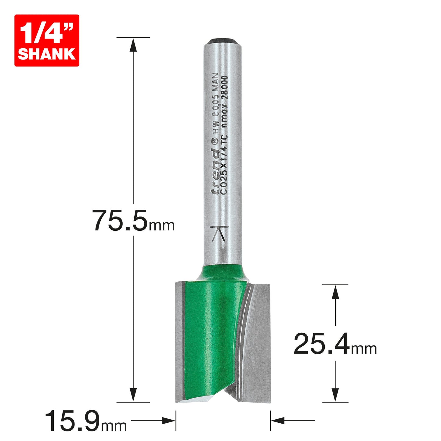 Two Flute Cutter 15.9mm diameter