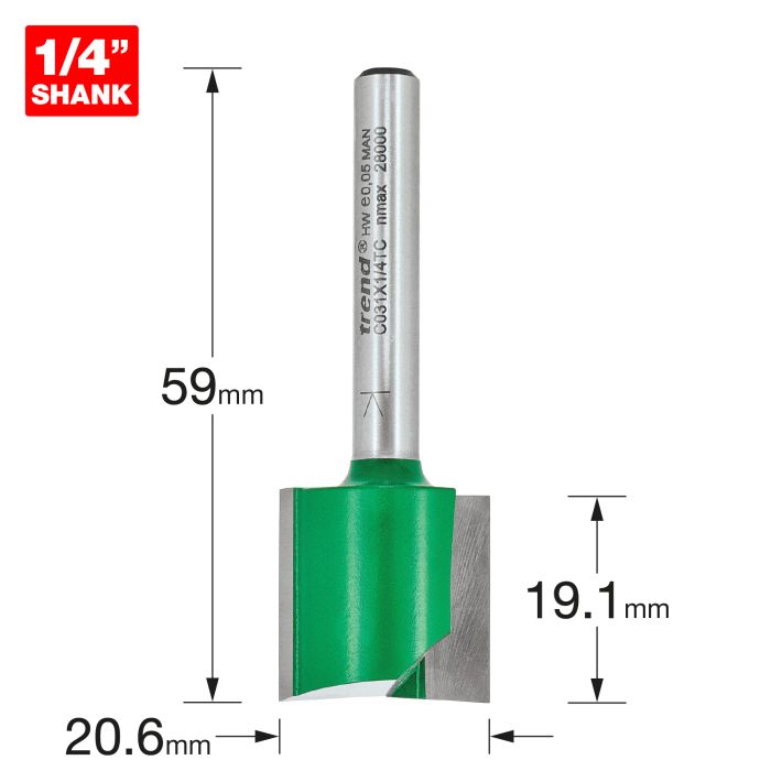 Two flute cutter 20.6mm diameter