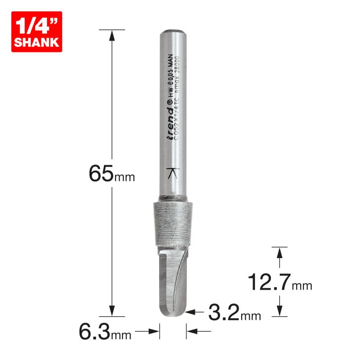 Radius 3.2mm radius x 6.3mm diameter