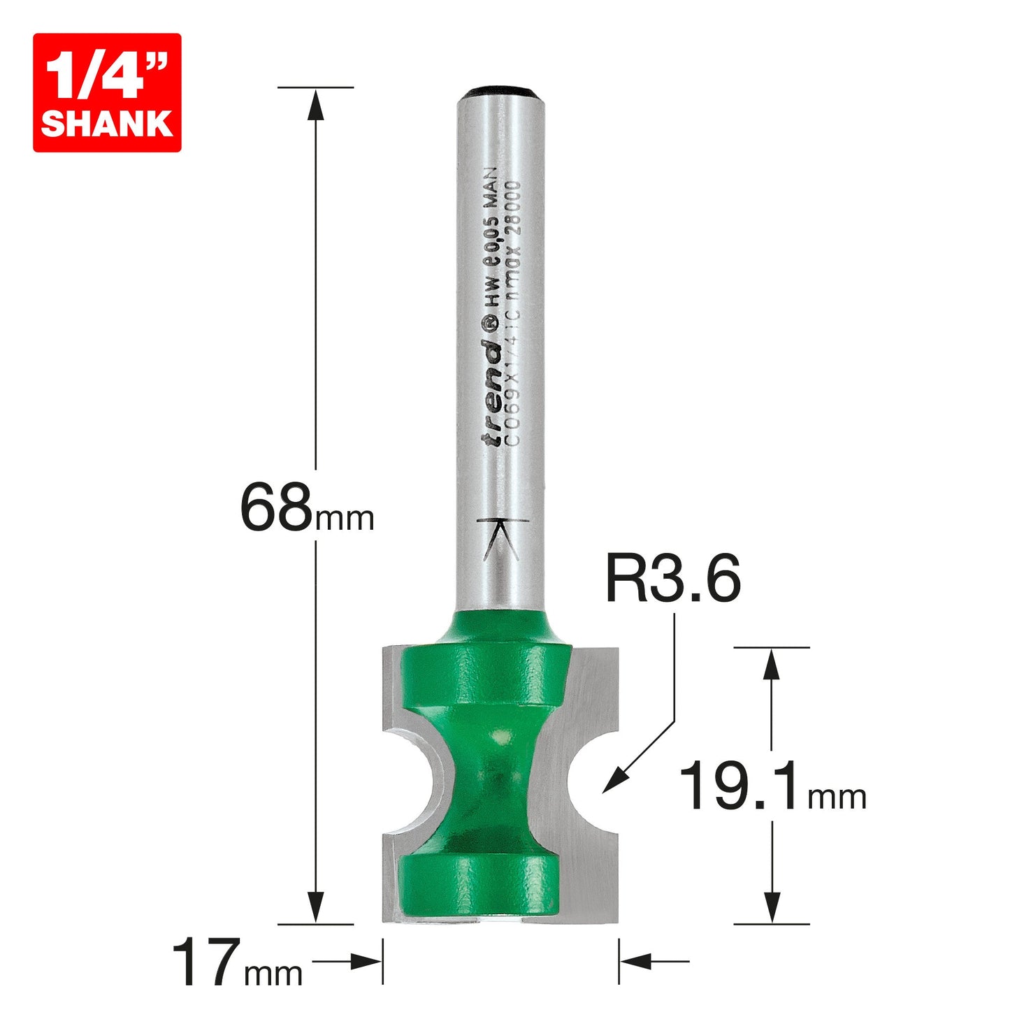 Staff bead 3.6mm radius