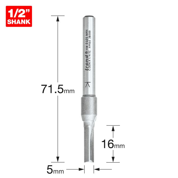 Two Flute Cutter 5mm diameter