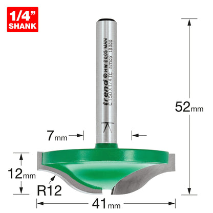 Raised panel 12mm radius x 41mm diameter