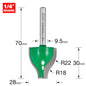 Vertical panel 22mm radius