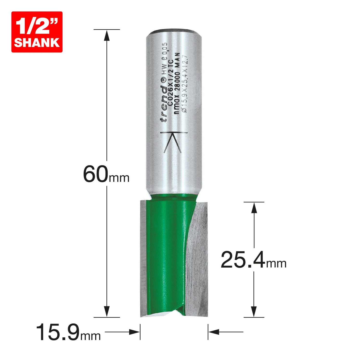 Two Flute Cutter 15.9mm diameter