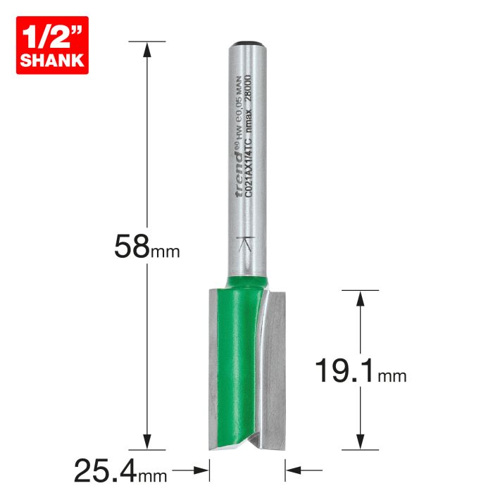 Two Flute Cutter 25.4mm diameter