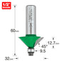 Self guided chamfer angle=45 degrees x 12.7mm Cut