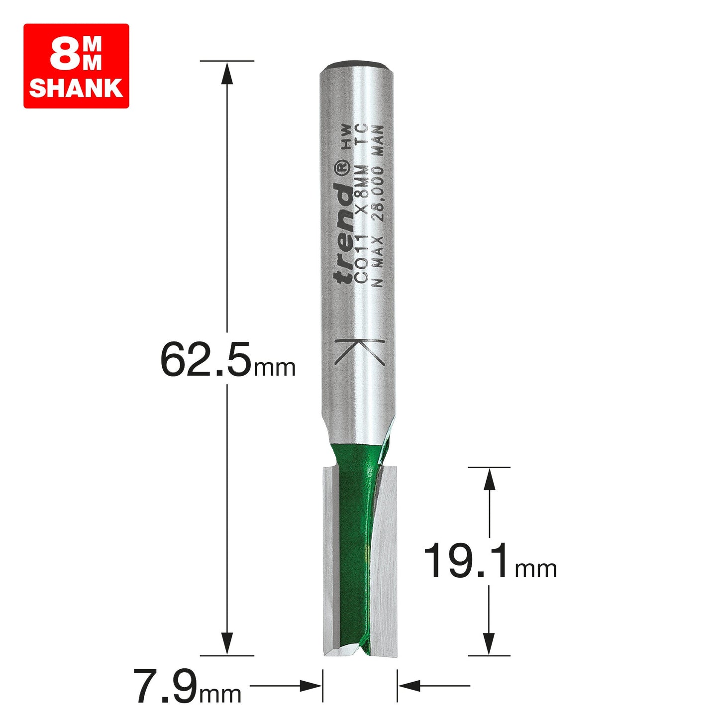 Two Flute Cutter 7.9mm diameter