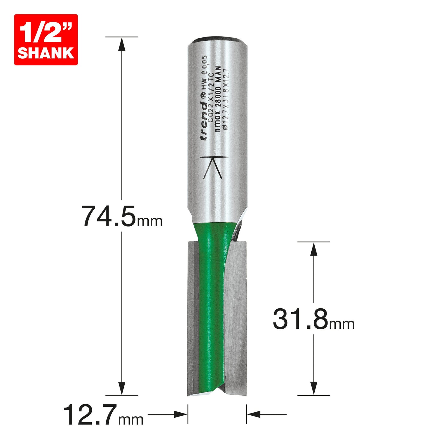 Two Flute Cutter 12.7mm diameter