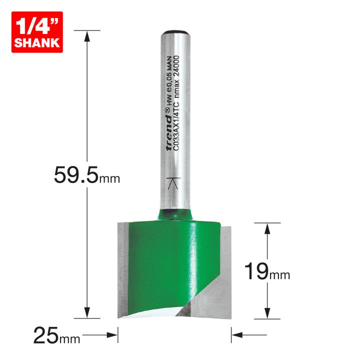 Two flute cutter 25mm diameter