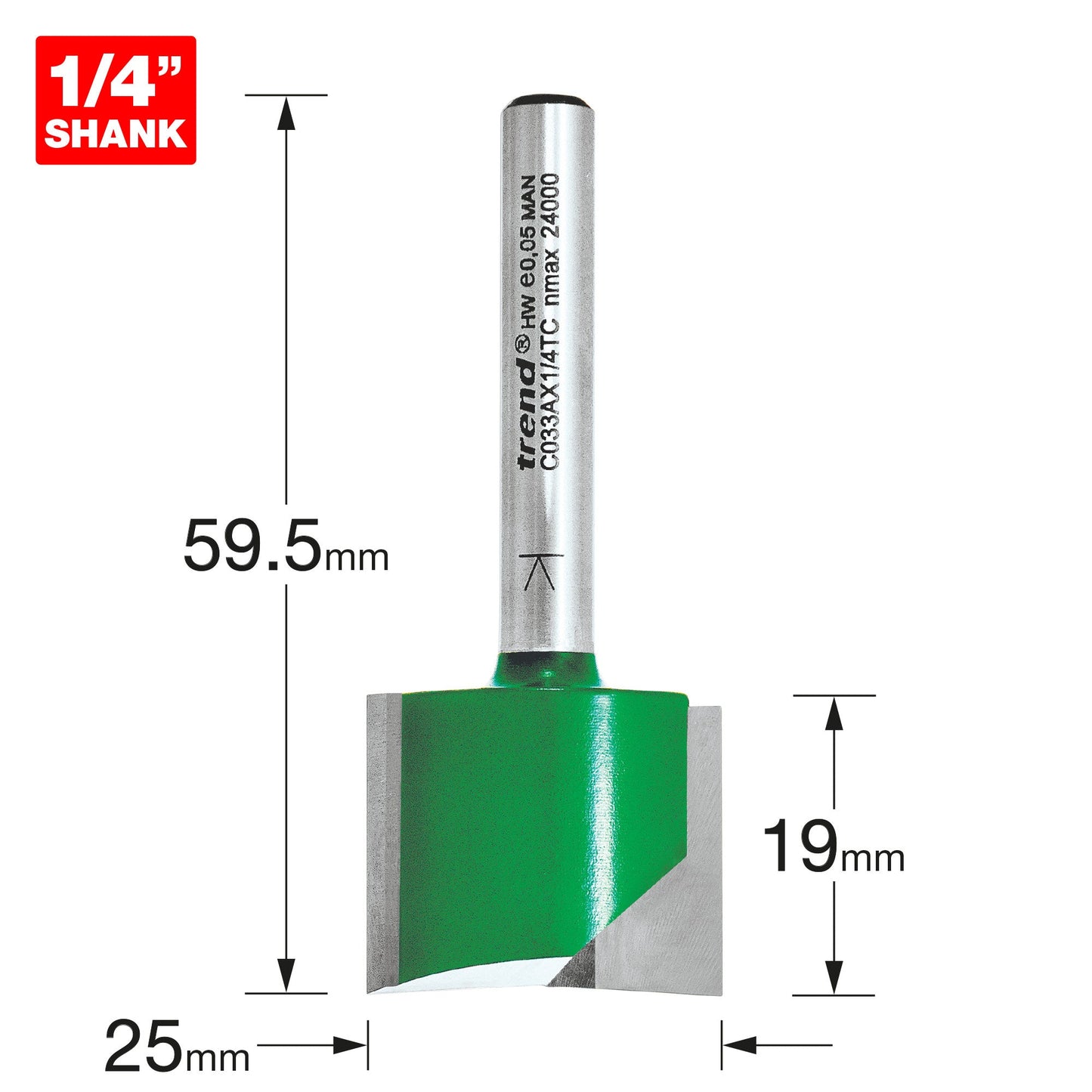 Two flute cutter 25mm diameter