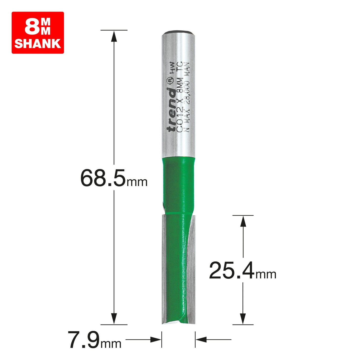 Two Flute Cutter 7.9mm diameter