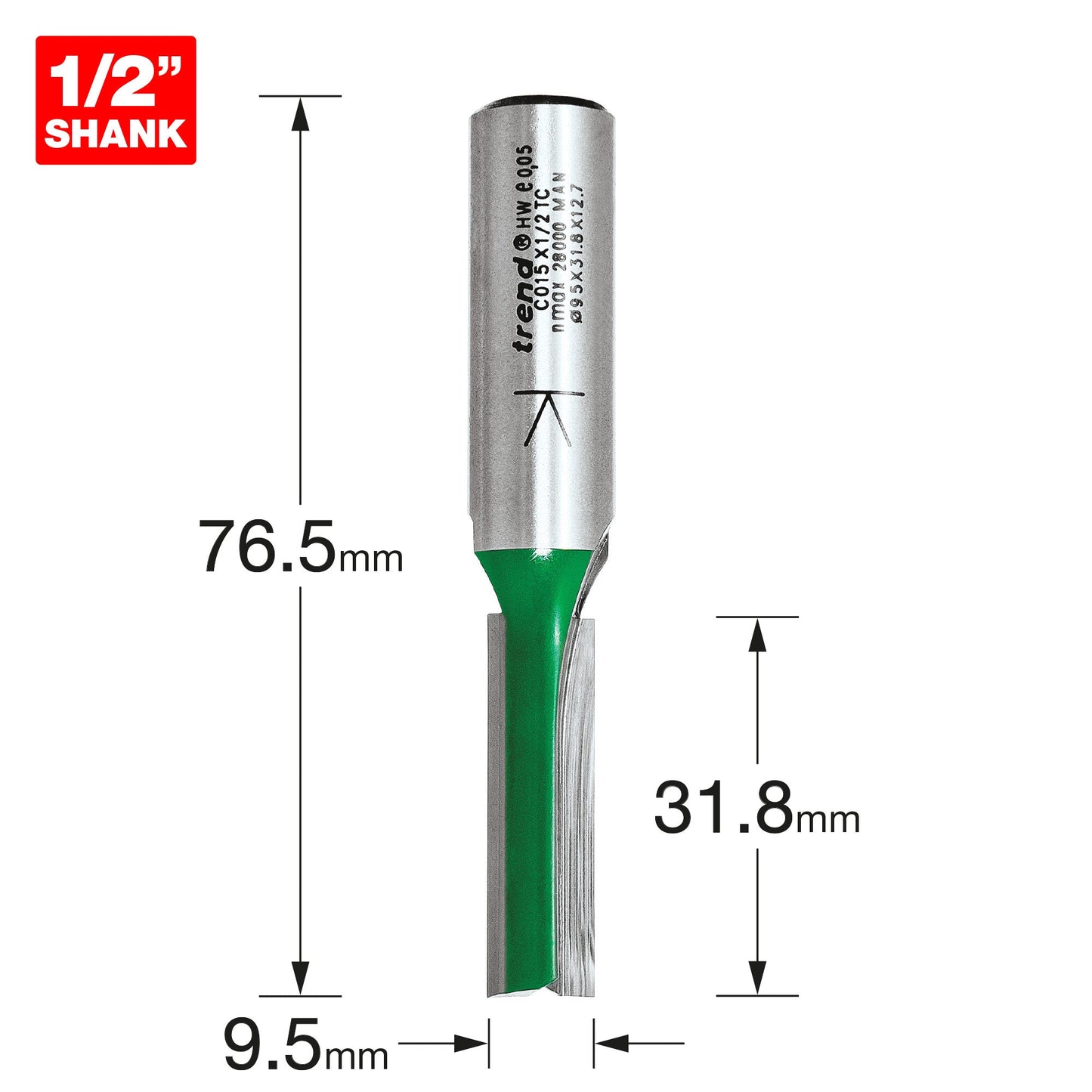 Two Flute Cutter 9.5mm diameter