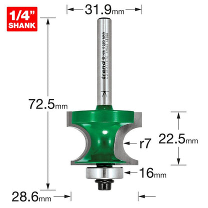 Bearing guided corner bead 7mm radius
