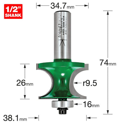 Bearing guided corner bead 9.5mm radius