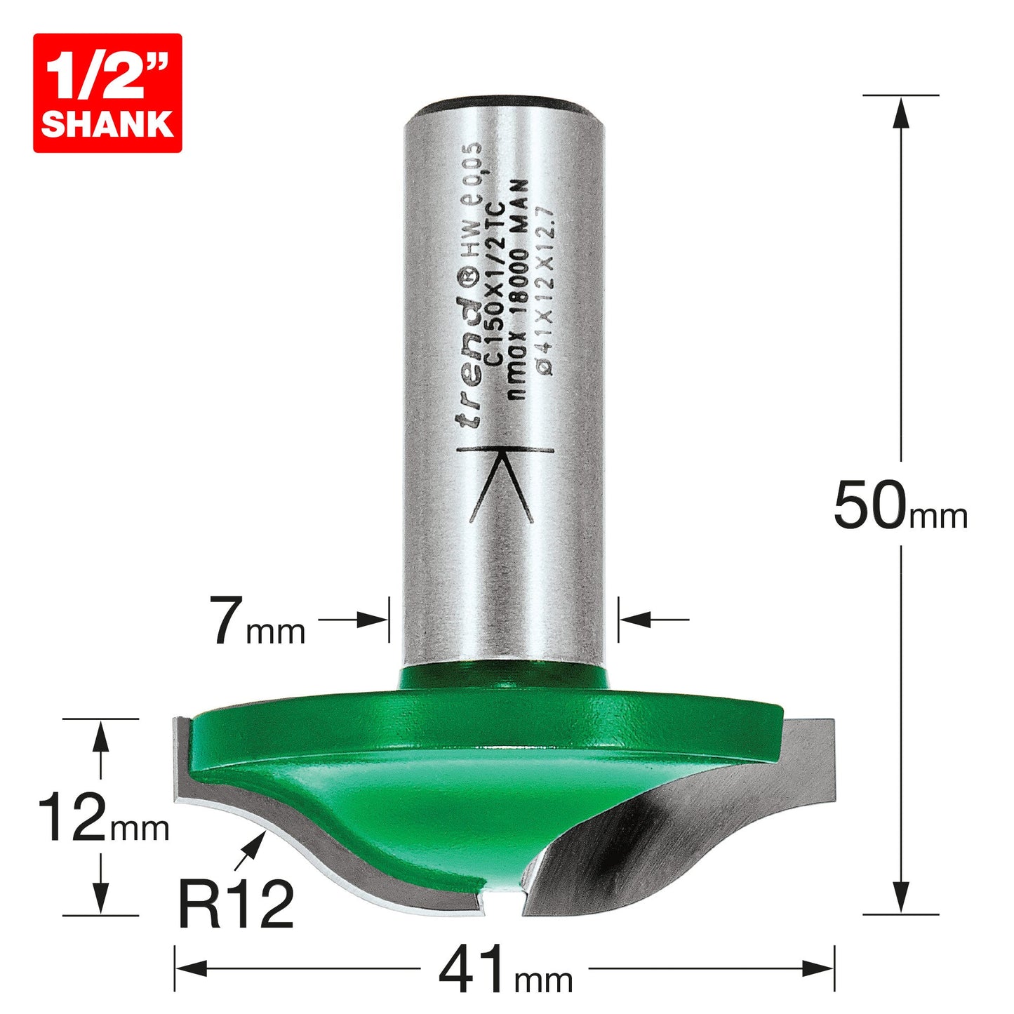 Raised panel 12mm radius x 41mm diameter