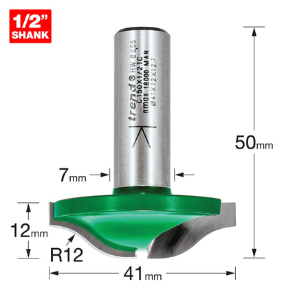 Raised panel 12mm radius x 41mm diameter