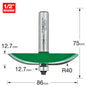 Bearing guided 40mm radius panel raiser