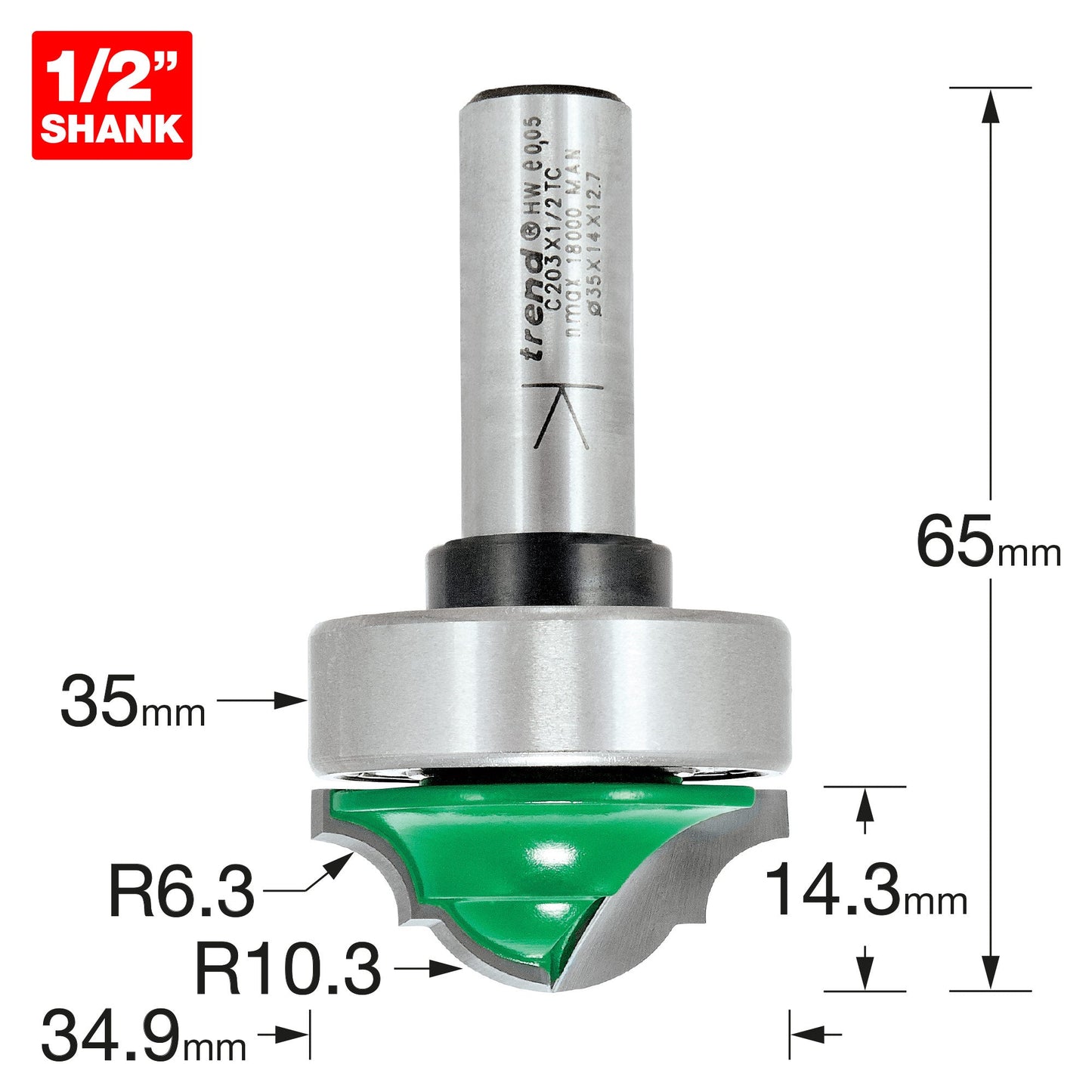 Bearing guided classic panel 6.3mm radius