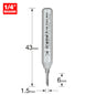 One Flute 1.5mm diameter x 6mm cut