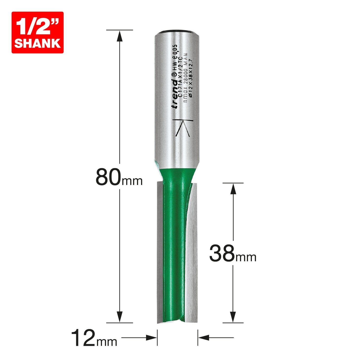 Two flute cutter 12mm diameter