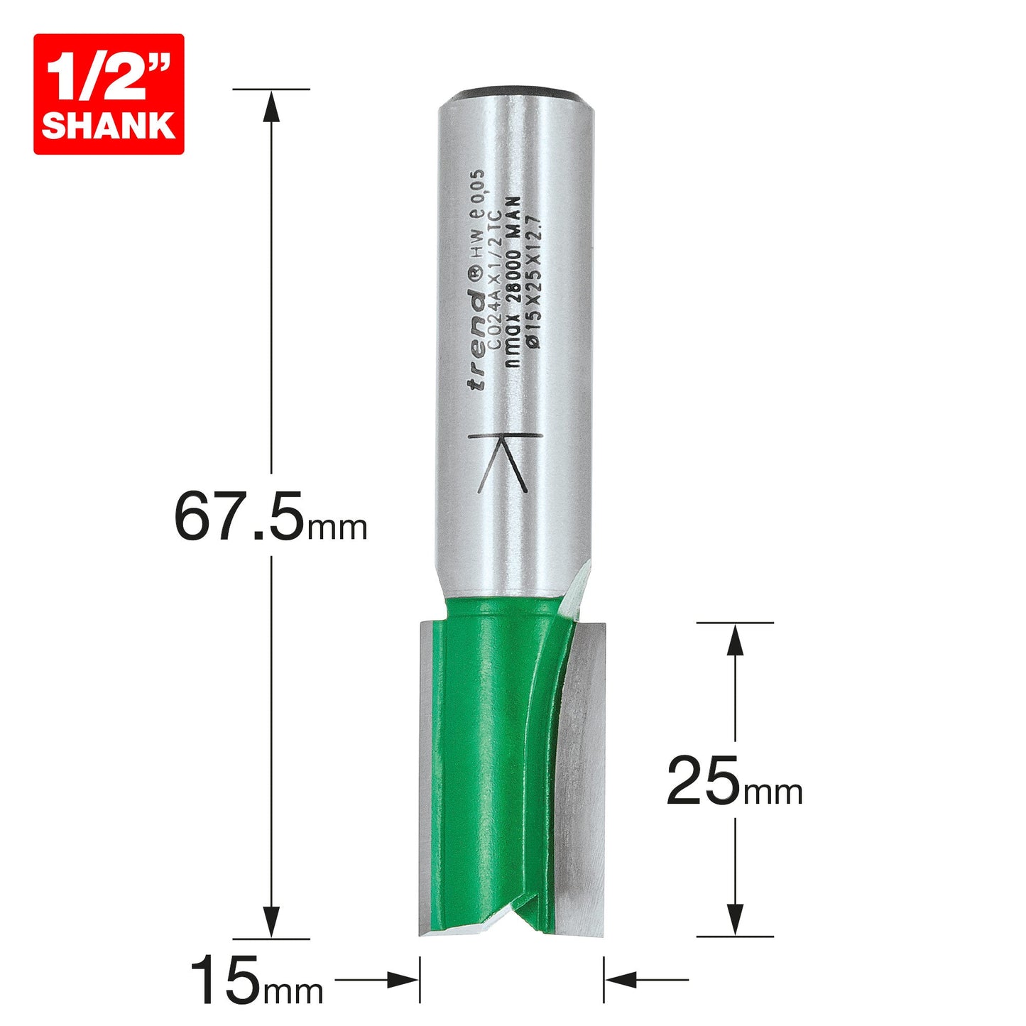 Two Flute Cutter 15mm diameter